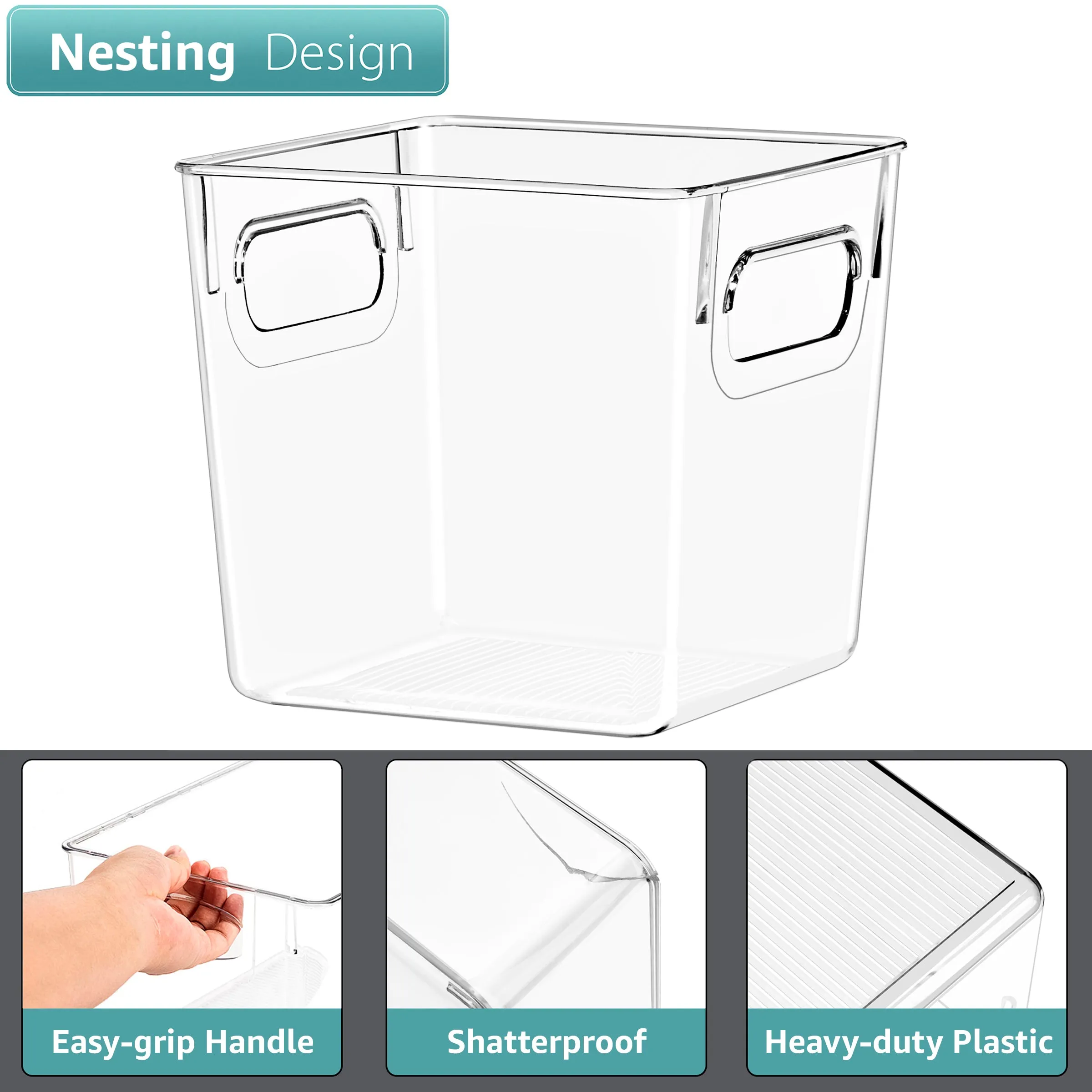 Storage Bins with Handles (4 Pack)