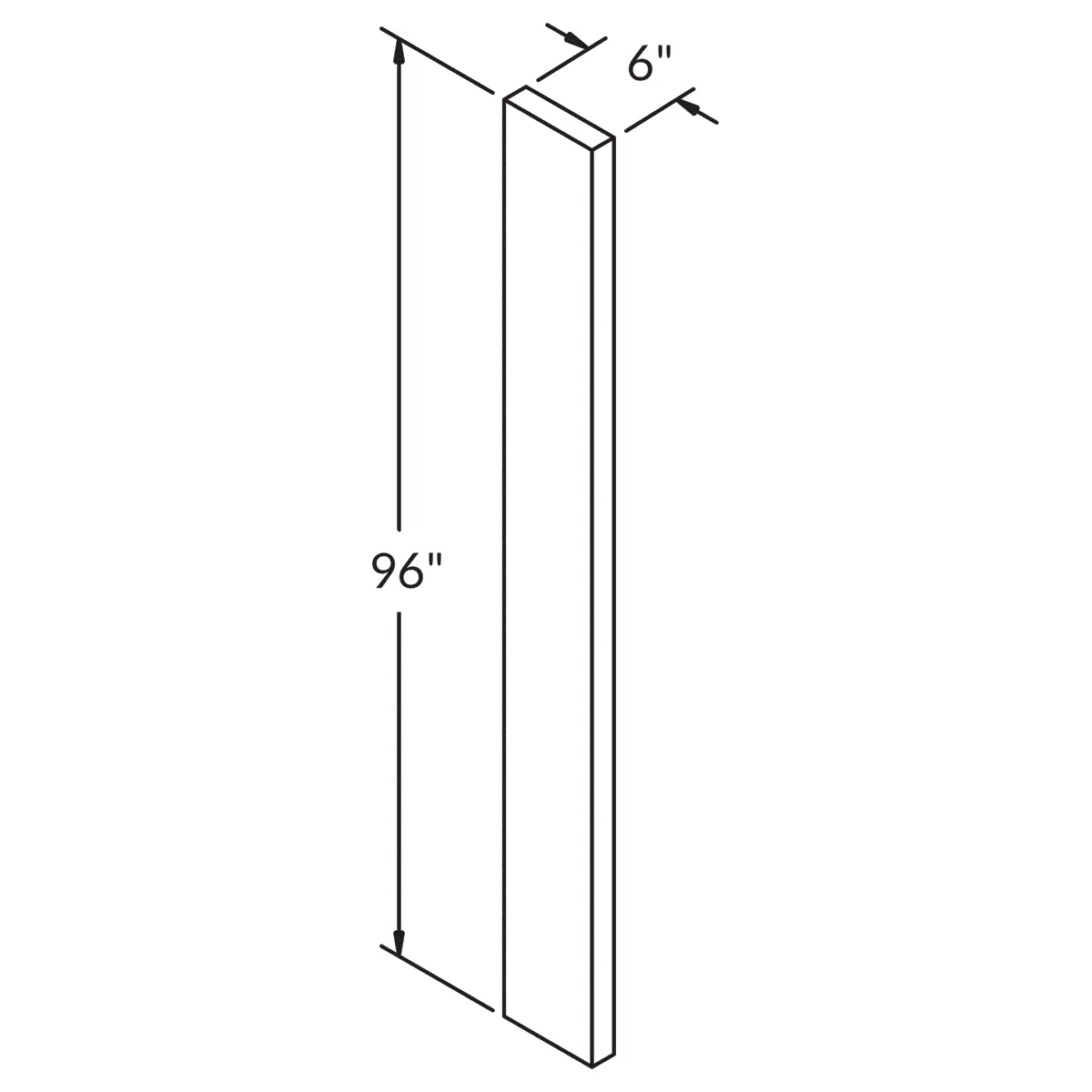 Straight Filler F696 Milan Slate 6 in. width 96 in. height