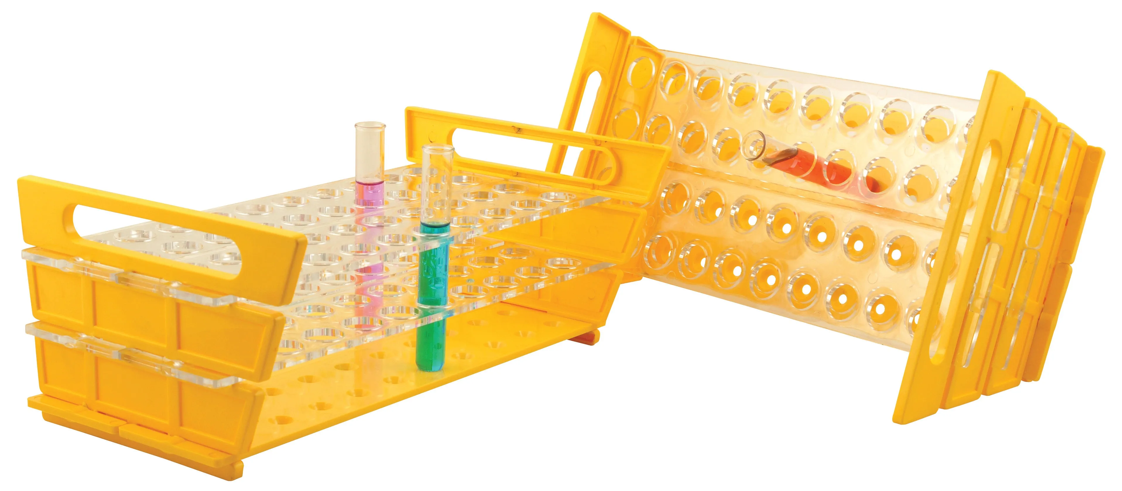 Test Tube Slant Rack - Holds 36 x 25mm Diameter Tubes at 5° or 20° Slant - Plastic