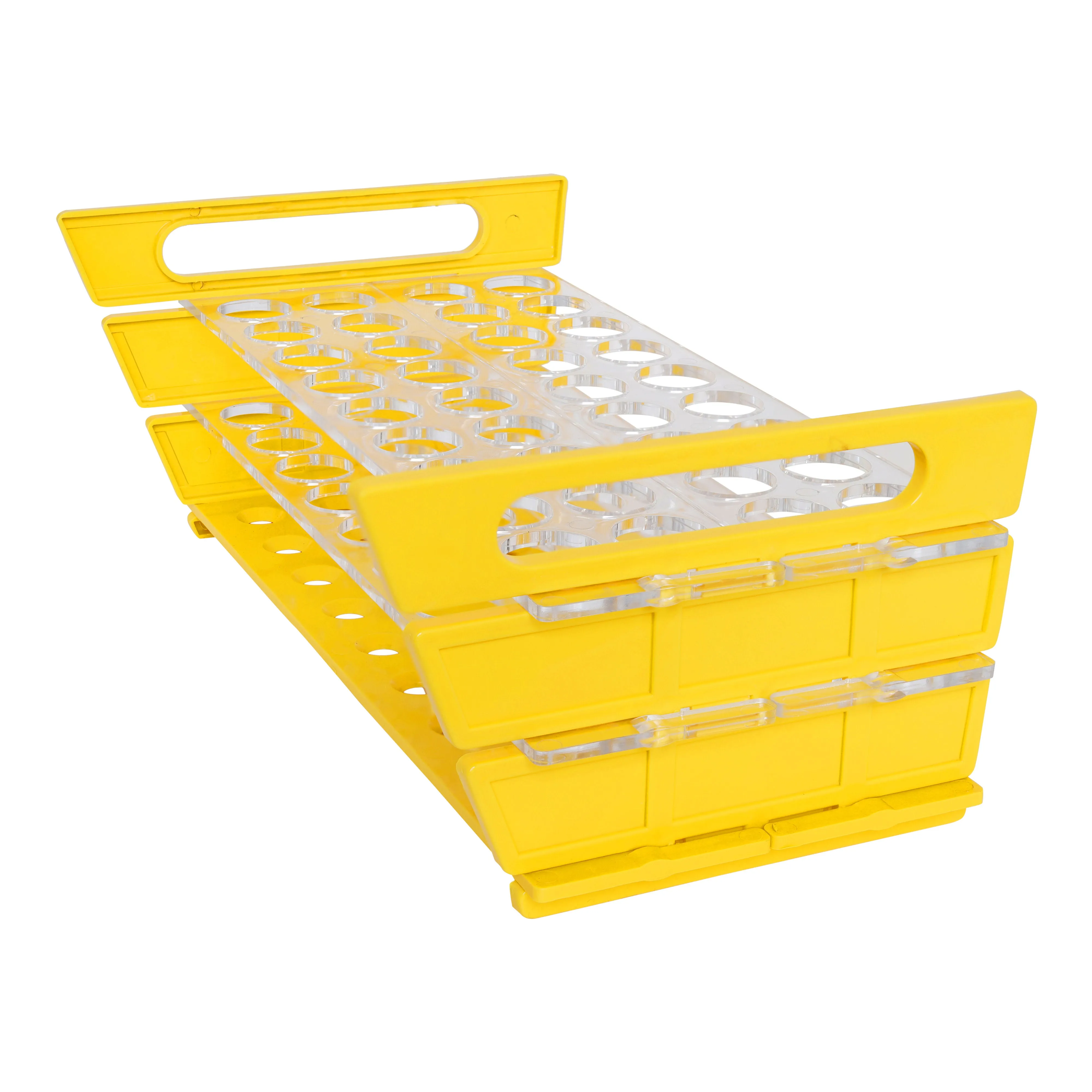 Test Tube Slant Rack - Holds 36 x 25mm Diameter Tubes at 5° or 20° Slant - Plastic