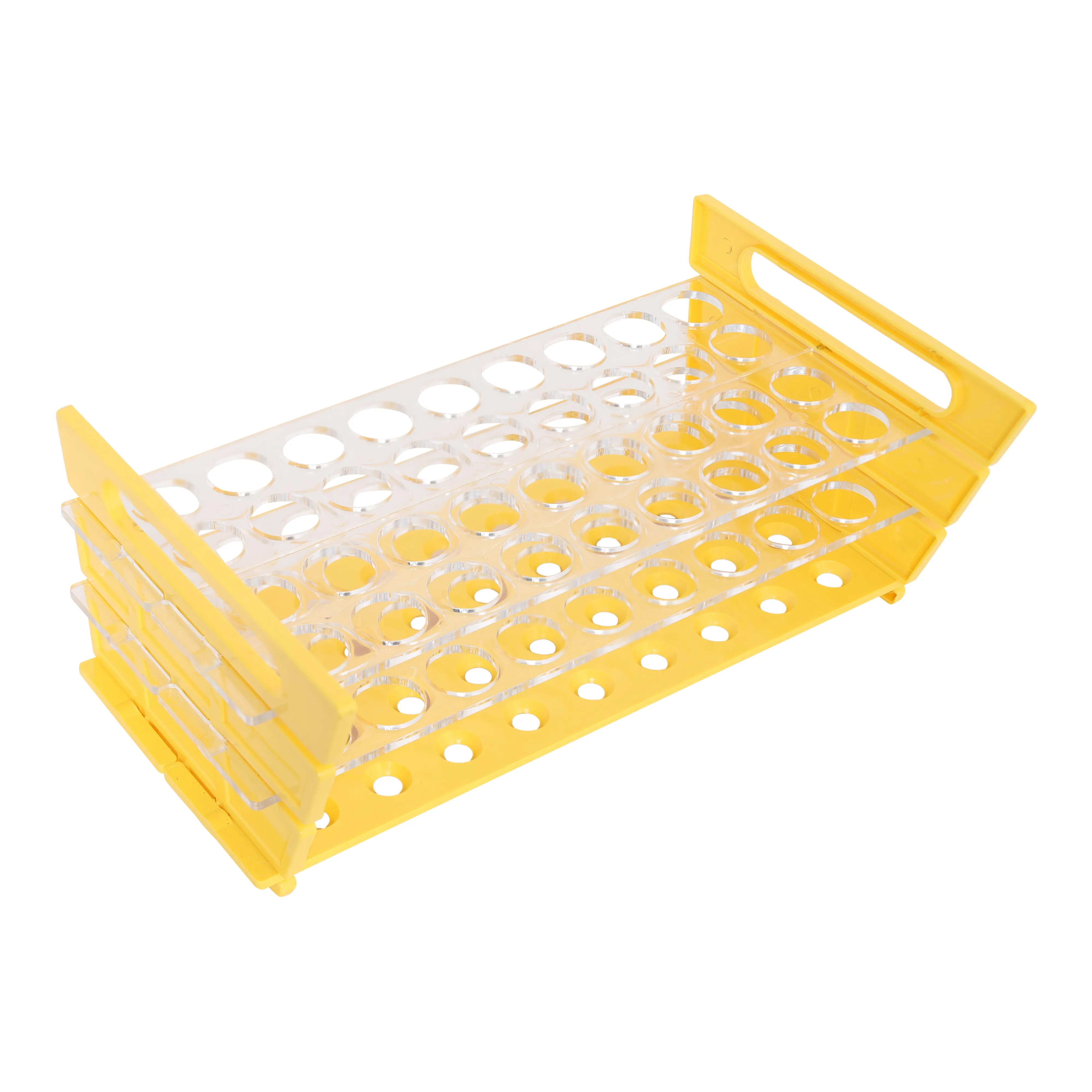 Test Tube Slant Rack - Holds 36 x 25mm Diameter Tubes at 5° or 20° Slant - Plastic