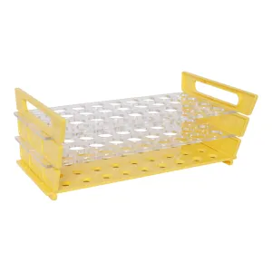 Test Tube Slant Rack - Holds 36 x 25mm Diameter Tubes at 5° or 20° Slant - Plastic