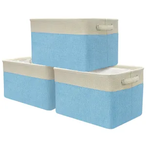 Twill Storage Basket Set with Trim (3 Pack)