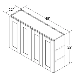 Wall Kitchen Cabinet W4830 Alpina White LessCare 48 in. width 30 in. height 12 in. depth