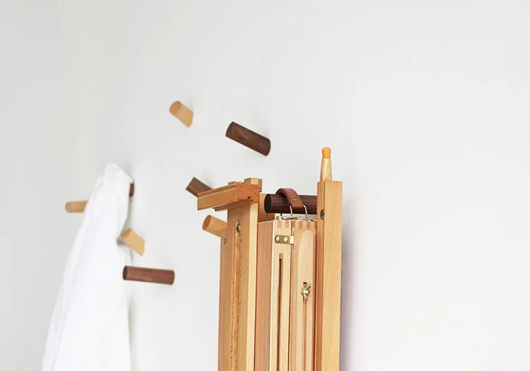 Wall Peg Hooks in Natural Wood