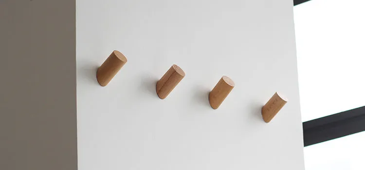 Wall Peg Hooks in Natural Wood