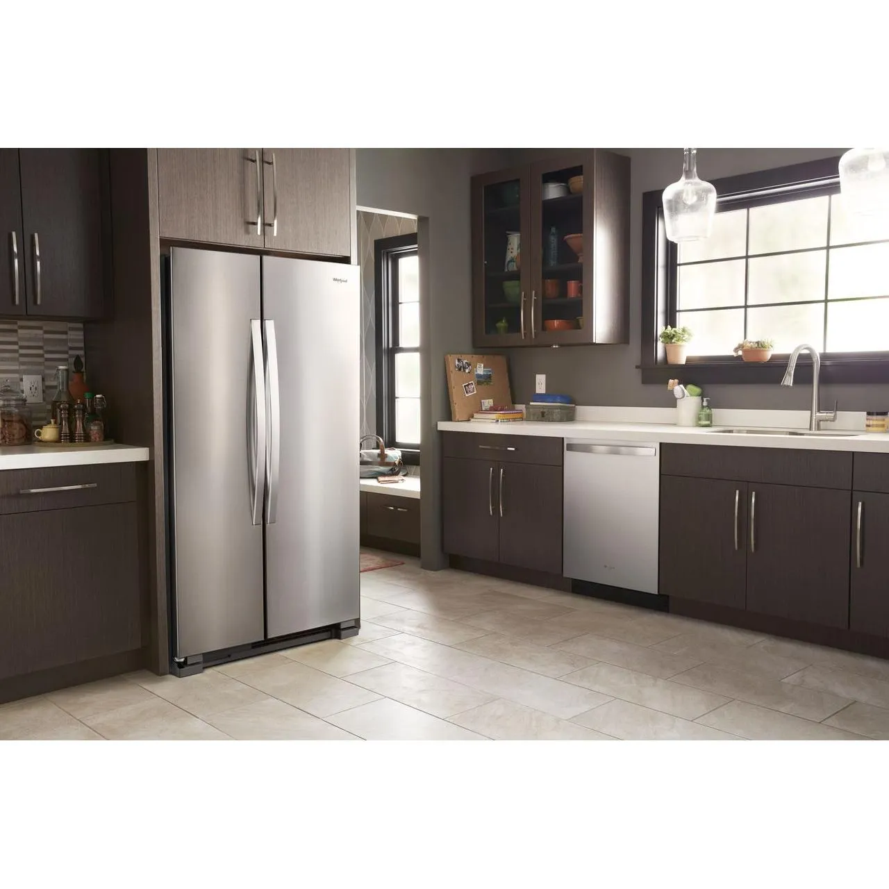 Whirlpool 36-inch, 25.1 cu. ft. Side-By-Side Refrigerator WRS315SNHM