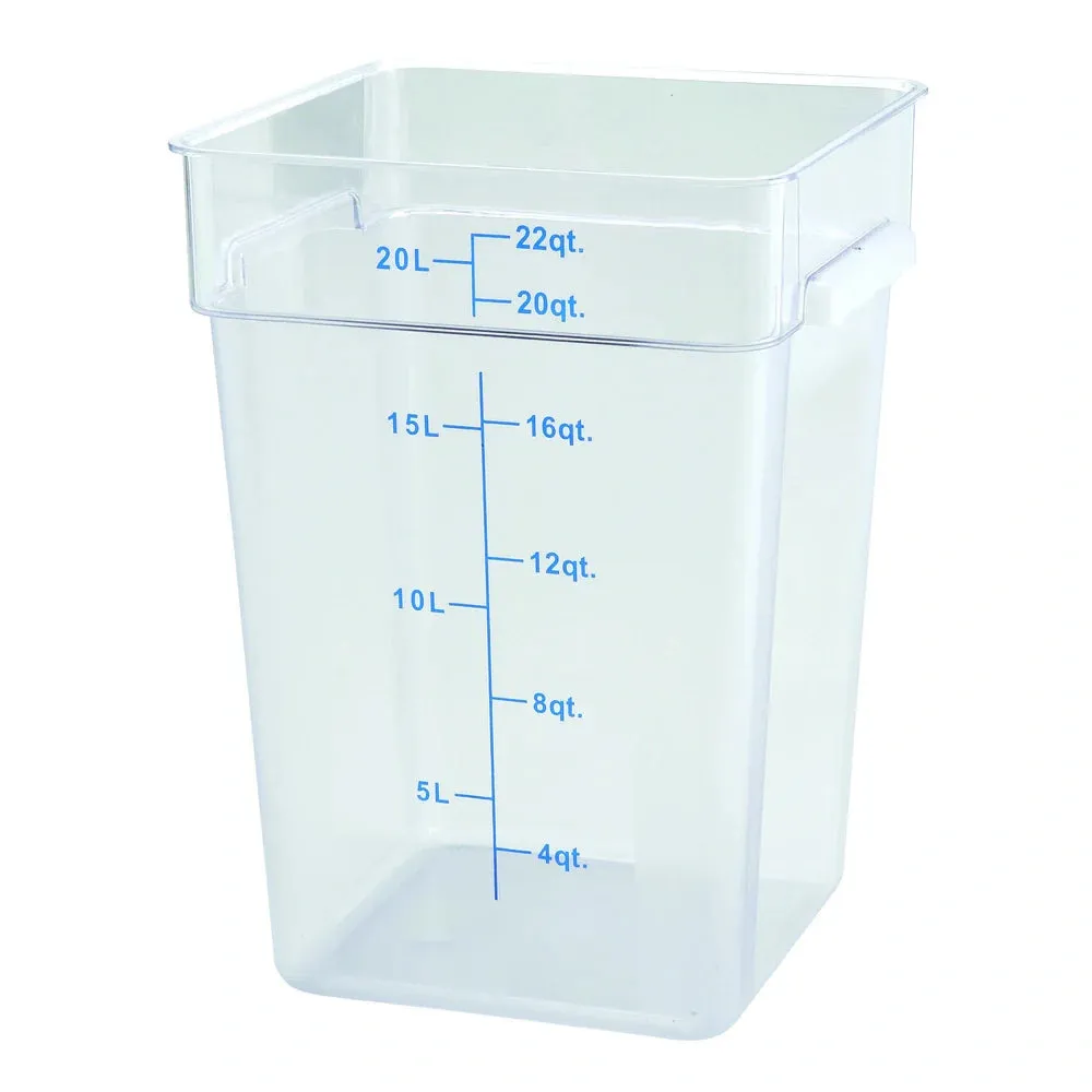 Winco PCSC-22C Polycarbonate Clear Square Storage Container, 22 Qt