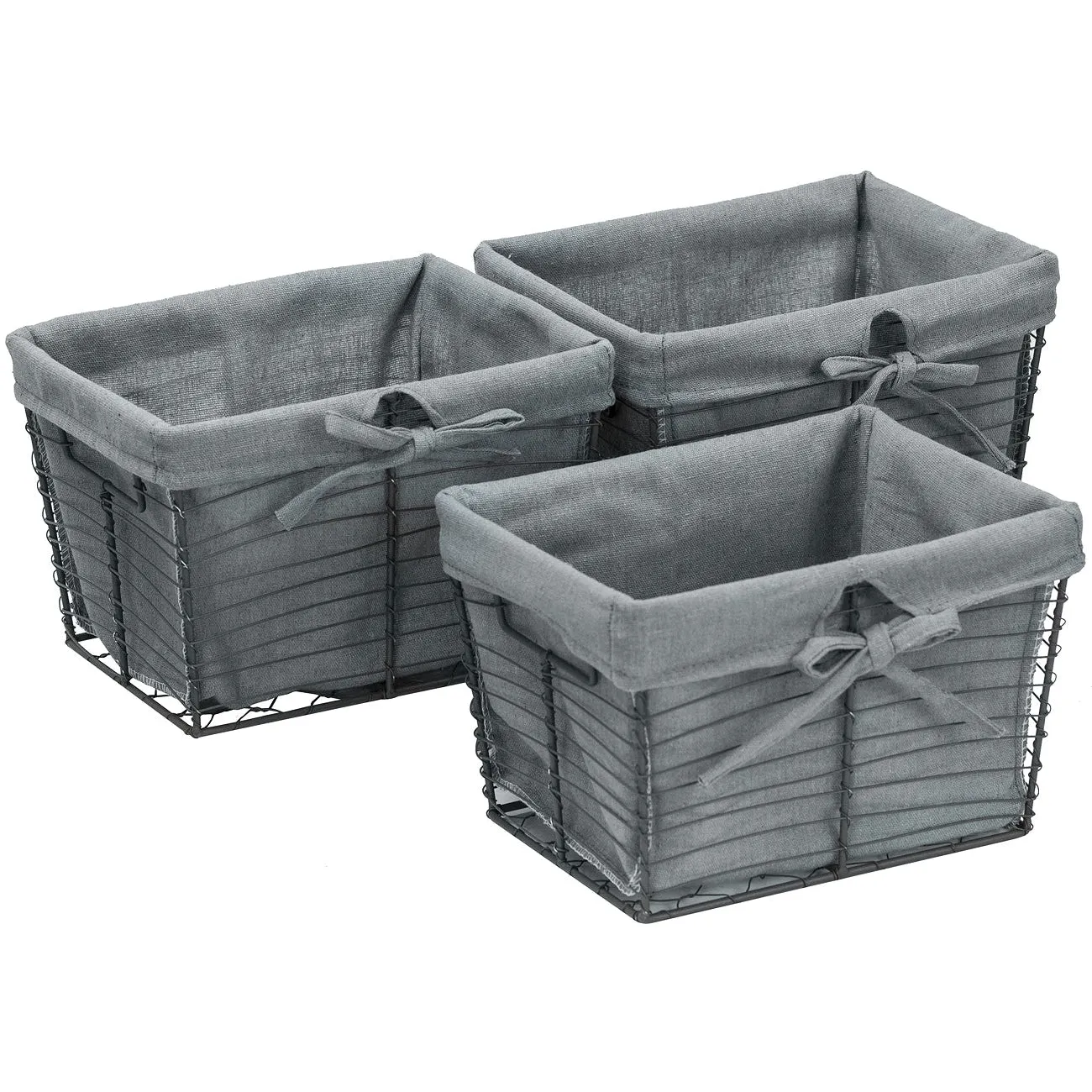 Wire Basket Bins (Set of 3)