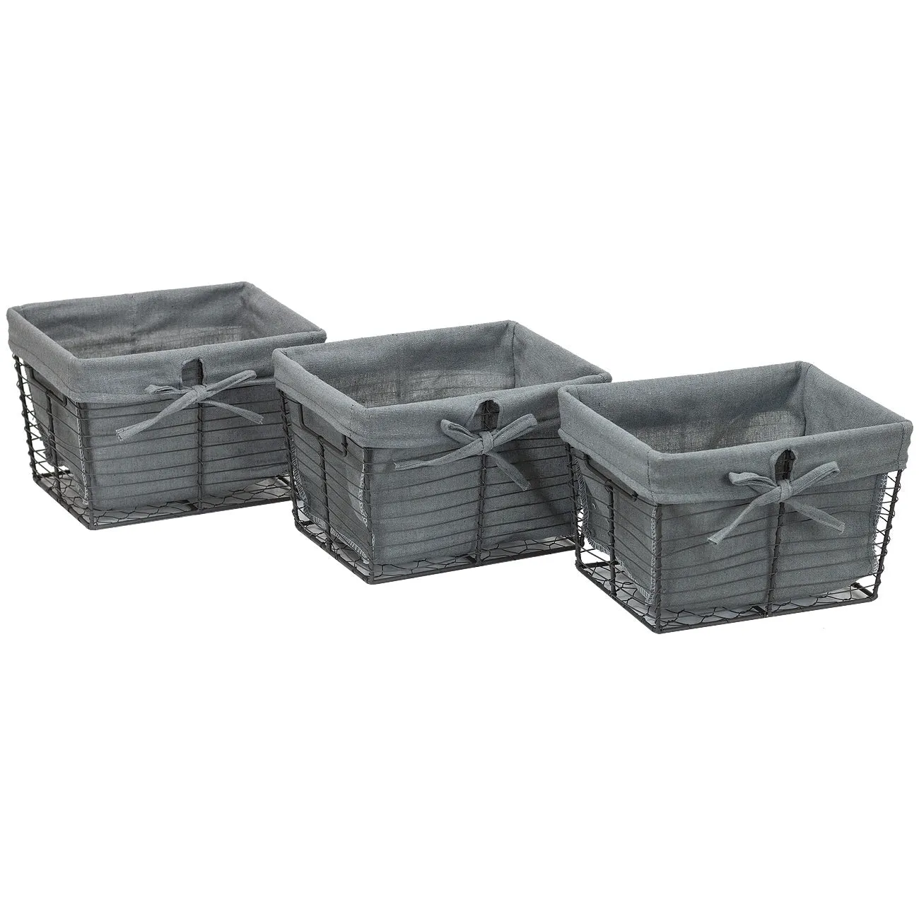 Wire Basket Bins (Set of 3)