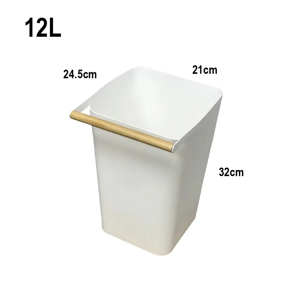 Wooden Handle Dustbin | 12L | Multiple Colours | Trash Bin | Waste Bin | Dustbin for Kitchen | Bin